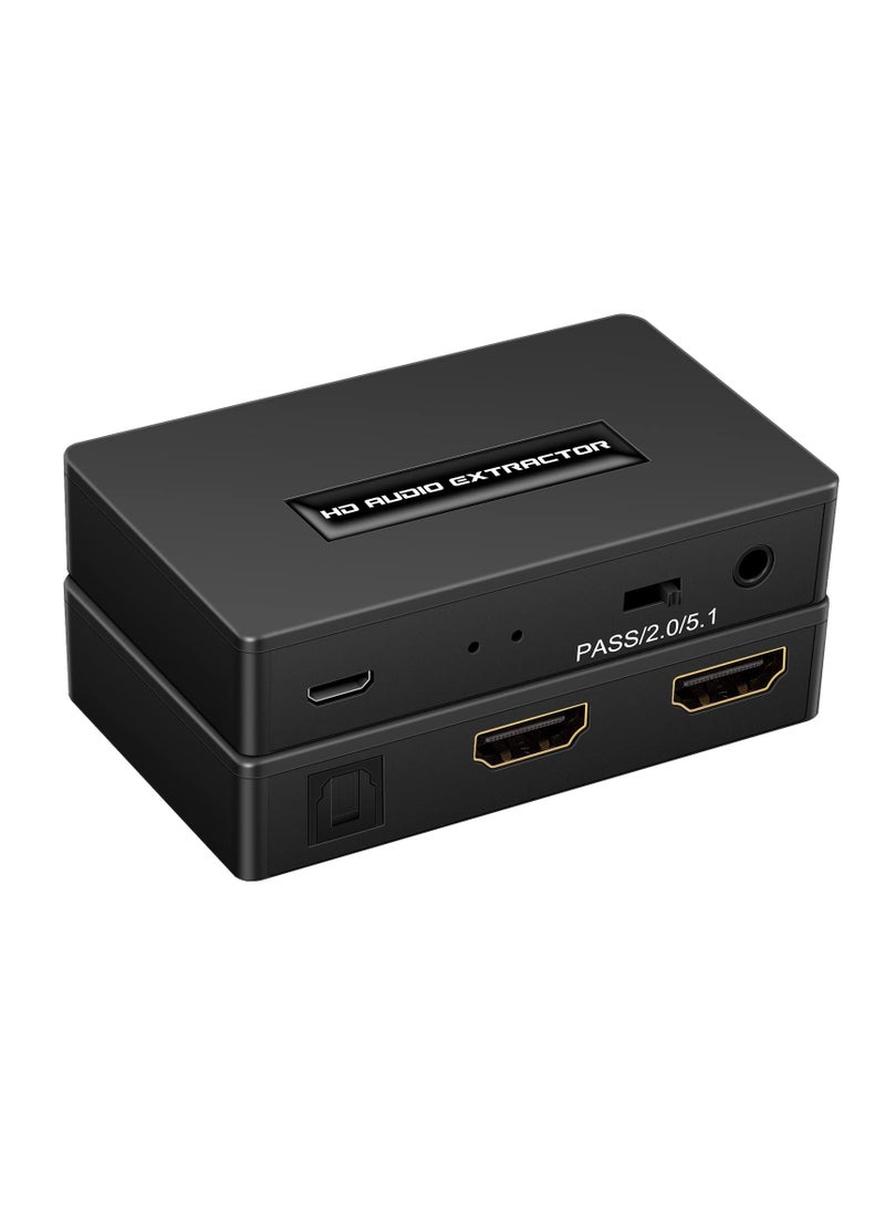 Excefore HDMI Audio Extractor, 1080P HDMI to HDMI with Optical Toslink SPDIF + 3.5mm Audio Out, Audio Converter Adapter Compatible with PS4, Fire Stick, Blu-Ray Player  - Image 1