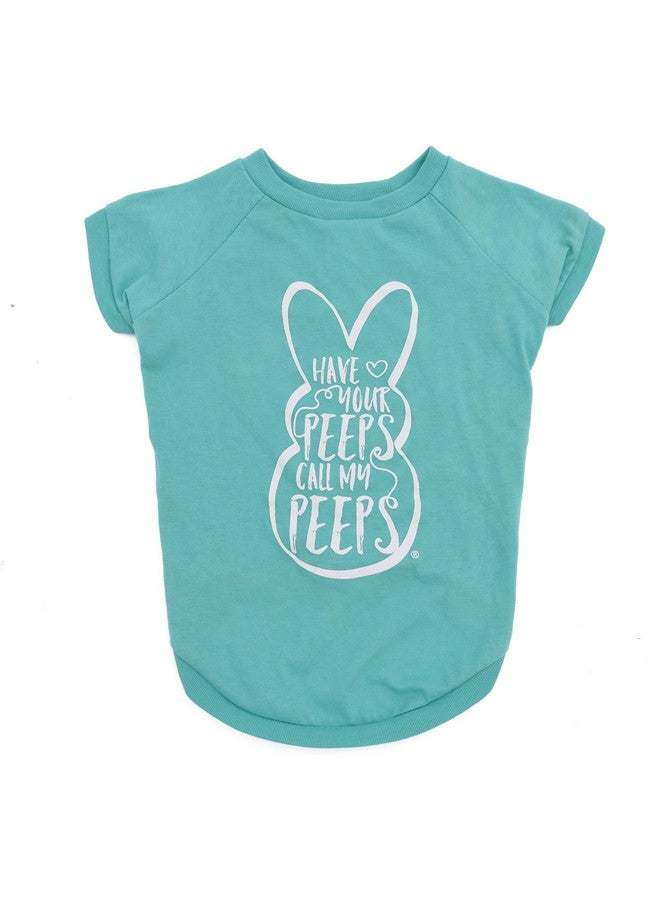 Peeps Peeps for Pets Call My Peeps Dog T Shirt | Teal Blue Dog Shirt- Officially Licensed Peeps for Pets Pet Dog Clothing, Size Large | Dog Apparel and Accessories, Dog Shirt for Large Dogs - Image 1