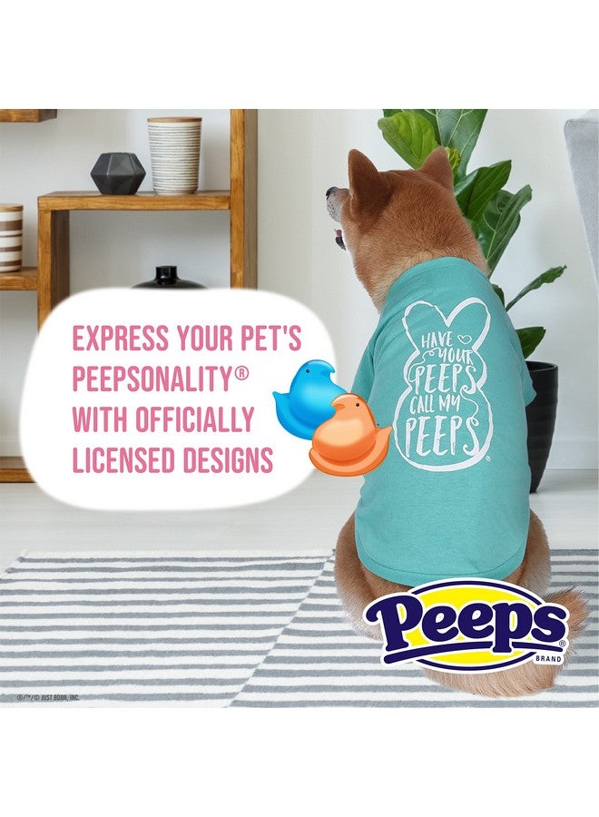 Peeps Peeps for Pets Call My Peeps Dog T Shirt | Teal Blue Dog Shirt- Officially Licensed Peeps for Pets Pet Dog Clothing, Size Large | Dog Apparel and Accessories, Dog Shirt for Large Dogs - Image 2