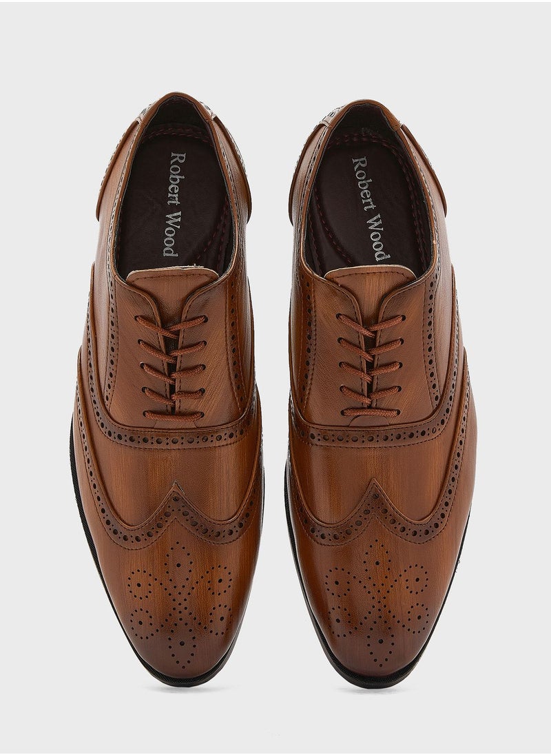 Robert Wood - Formal Wing Cap Brogue Lace Ups - Image 1