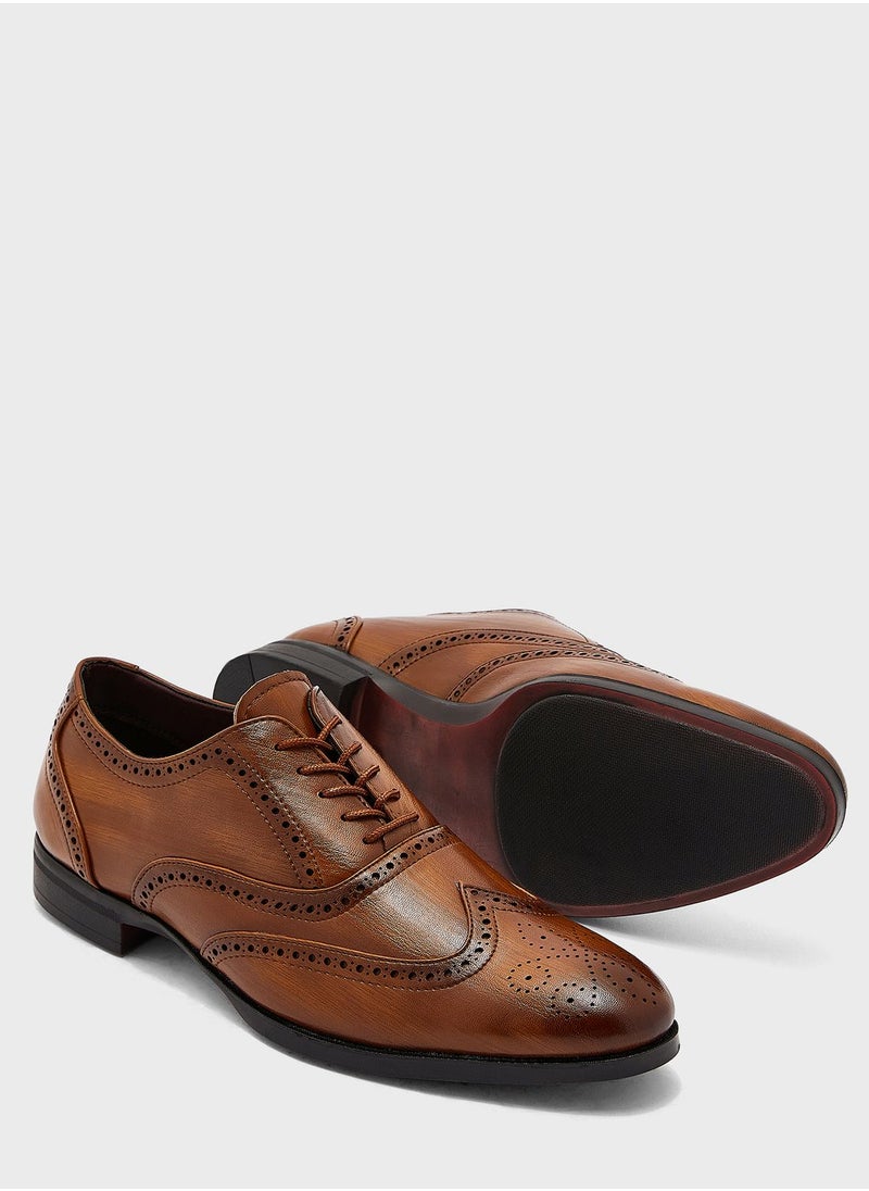 Robert Wood - Formal Wing Cap Brogue Lace Ups - Image 1