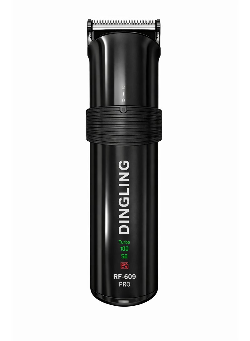 DINGLING RF-609 PRO Hair Clipper - Professional Barber Trimmer - USB Type C Rechargeable - Black - Unisex-Adults