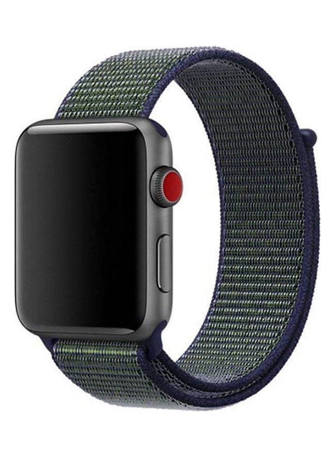 NIBEMINENT Woven Nylon Apple Watch Sport Loop Band Midnight Fog - Image 3