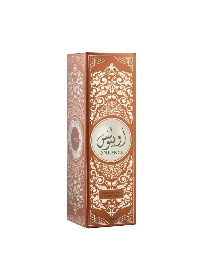 Hamidi Opulence Air & Fabric Freshener Spray 320ml – Citrus, Spices, Honey, Vanilla, Caramel & Musk Fragrance, Long-Lasting Odor Neutralizer for Home, Office, Curtains & Upholstery - Image 2