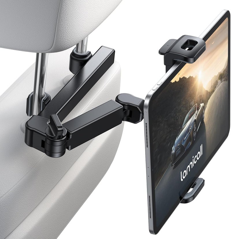 Lamicall Car Headrest Tablet Holder - Adjustable 3 in 1 Extension Arm for 4.7-11" Devices - Image 1