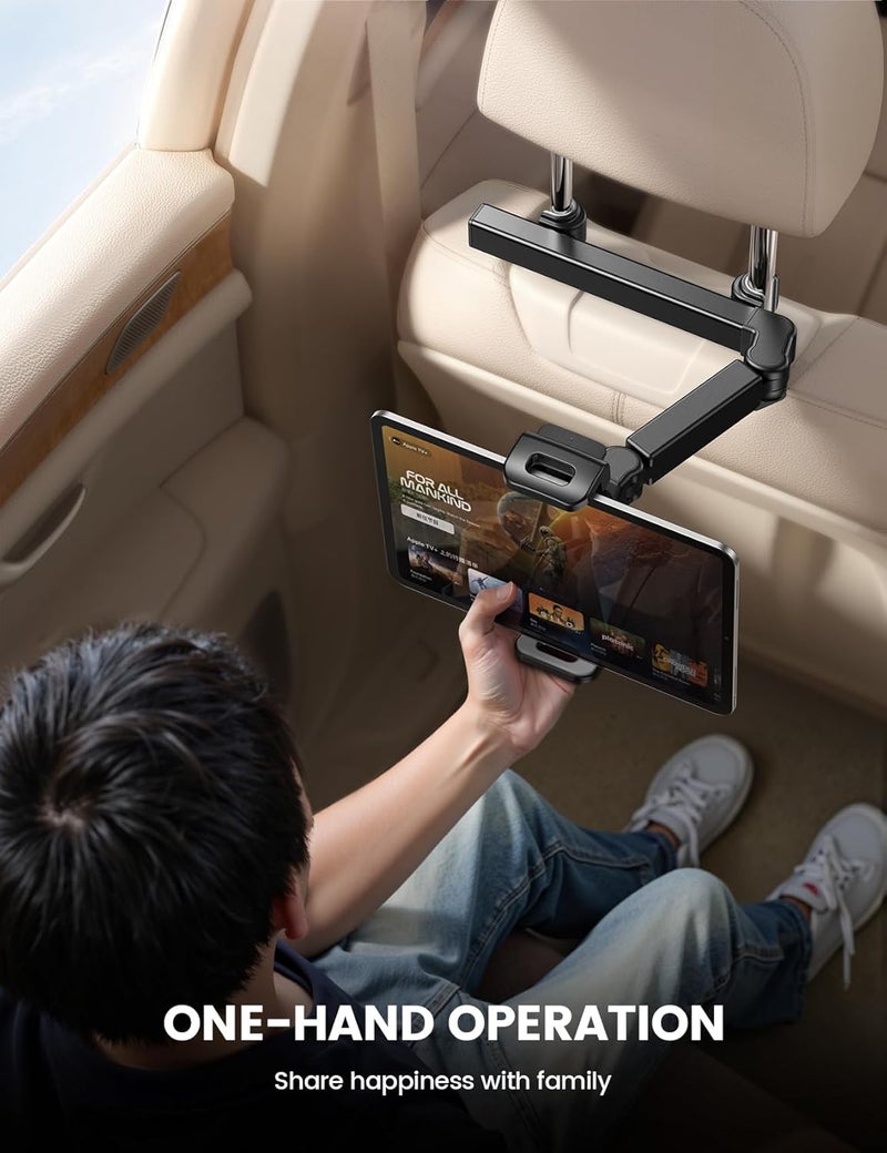 Lamicall Car Headrest Tablet Holder - Adjustable 3 in 1 Extension Arm for 4.7-11" Devices - Image 4