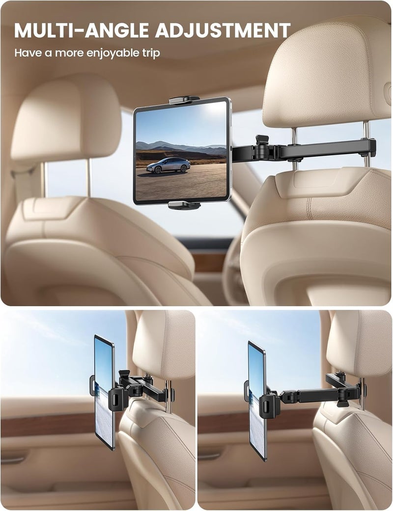 Lamicall Car Headrest Tablet Holder - Adjustable 3 in 1 Extension Arm for 4.7-11" Devices - Image 3