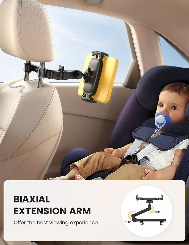Lamicall Car Headrest Tablet Holder - Adjustable 3 in 1 Extension Arm for 4.7-11" Devices - Image 2