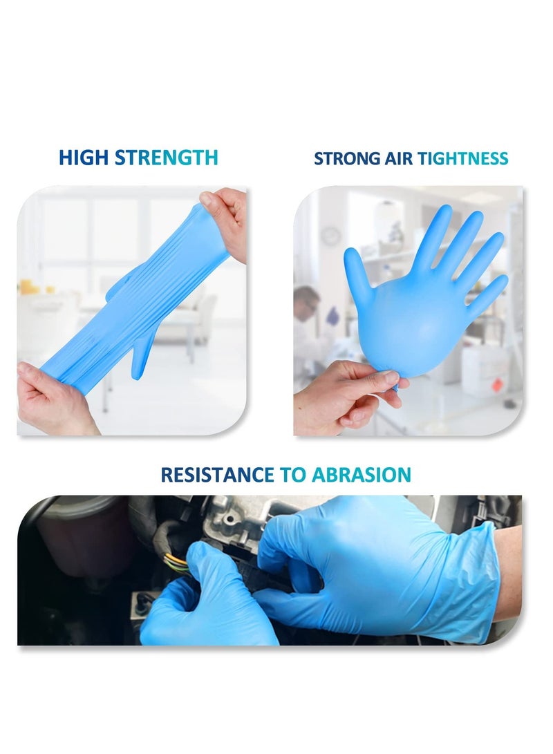 Zikra Nitrile Gloves Disposable Latex Free, Fully Textured, Extra Thick Strong, Food Safe, for Cooking, Tattoo, Painting, Automotive, Mechanics, Large (Blue) - Image 5