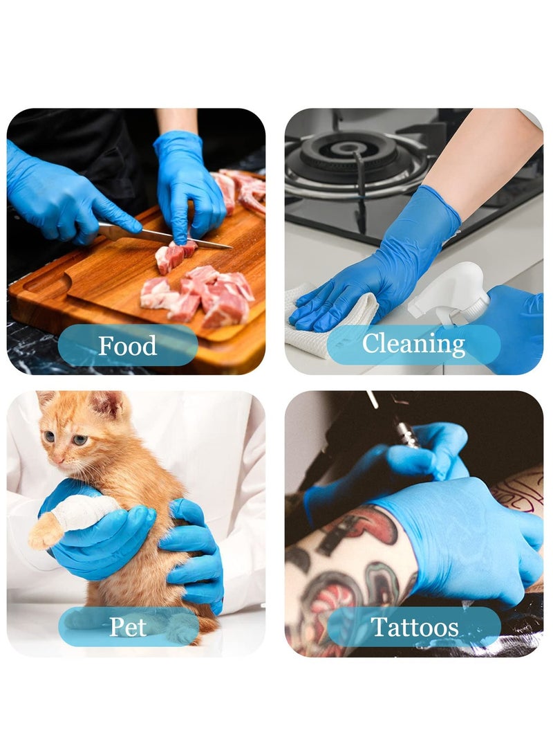 Zikra Nitrile Gloves Disposable Latex Free, Fully Textured, Extra Thick Strong, Food Safe, for Cooking, Tattoo, Painting, Automotive, Mechanics, Large (Blue) - Image 3