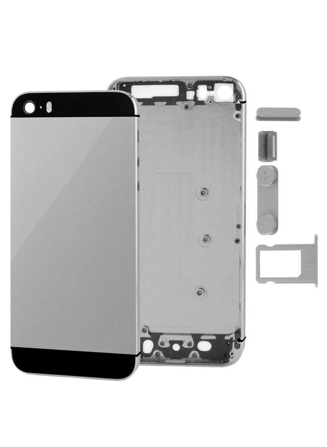 erorex Full Housing Alloy  Back Cover with Mute Button + Power Button + Volume Button + Nano SIM Card Tray for iPhone 5S(Grey) - Image 1