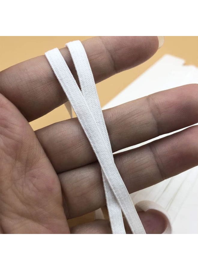 20Yard 5mm Flat Elastic White Strap Stretchy Earloop Cord Band Ear Tie Rope String for Homemade Swing Crafts Supply (White, 5mm) - Image 1