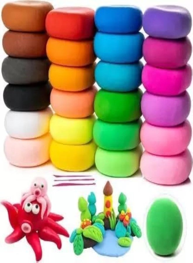 ECLET إيكليت (عبوة من 12 قطعة) طين يجف في الهواء، طين ناعم ملون للأطفال، أعمال فنية إبداعية، هدايا للأطفال - متعدد الألوان. مجموعة معجون طين رغوي مرن غير سام للأطفال مع أدوات. 0.107 - Image 1