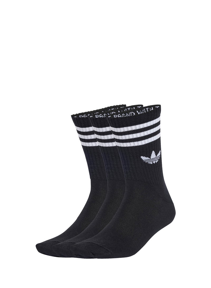 adidas Originals 3 Pack 3 Stripe Crew Socks  - Image 1