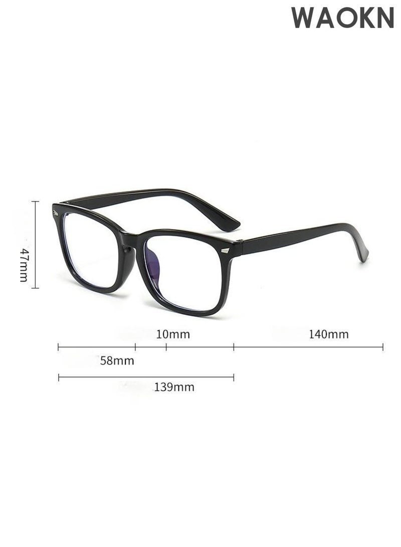WAOKN No makeup, anti blue light glasses are available,Glasses for Men and Women, Filter Blue-light Blocking Eyeglasses ,Ultra Light Reading TV Phone Computer Fashion Gaming Eye Glasses,Black Box Transparent Lens Design，Gift glasses storage box. - Image 2