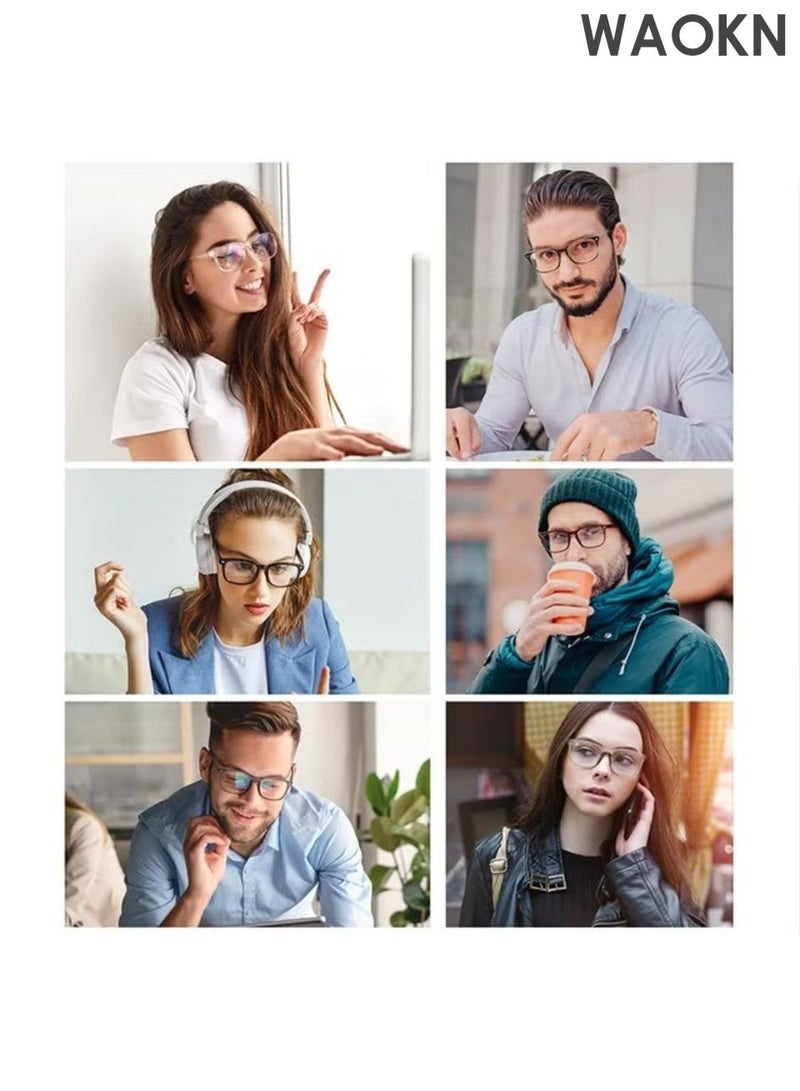 WAOKN No makeup, anti blue light glasses are available,Glasses for Men and Women, Filter Blue-light Blocking Eyeglasses ,Ultra Light Reading TV Phone Computer Fashion Gaming Eye Glasses,Black Box Transparent Lens Design，Gift glasses storage box. - Image 4