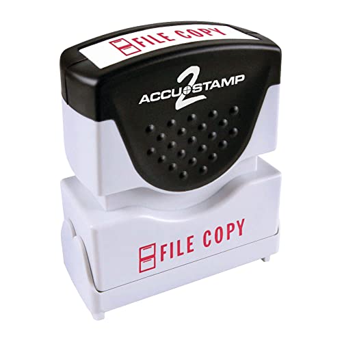 AccuStamp2 File Copy Stamp, Shutter Pre-Inked One-Color FILE COPY Stamp, 1/2" x 1 5/8" Impression, Red Ink - Image 5