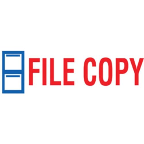 AccuStamp2 File Copy Stamp, Shutter Pre-Inked One-Color FILE COPY Stamp, 1/2" x 1 5/8" Impression, Red Ink - Image 2