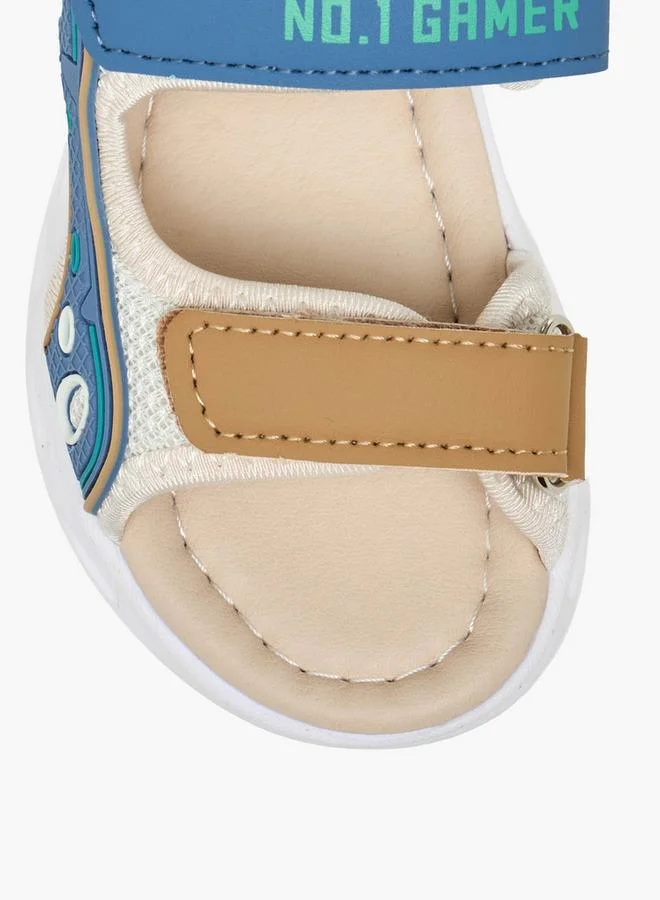 LBL By Shoexpress GREY Boys Printed Hook & Loop Sandals for Men | Best Price UAE