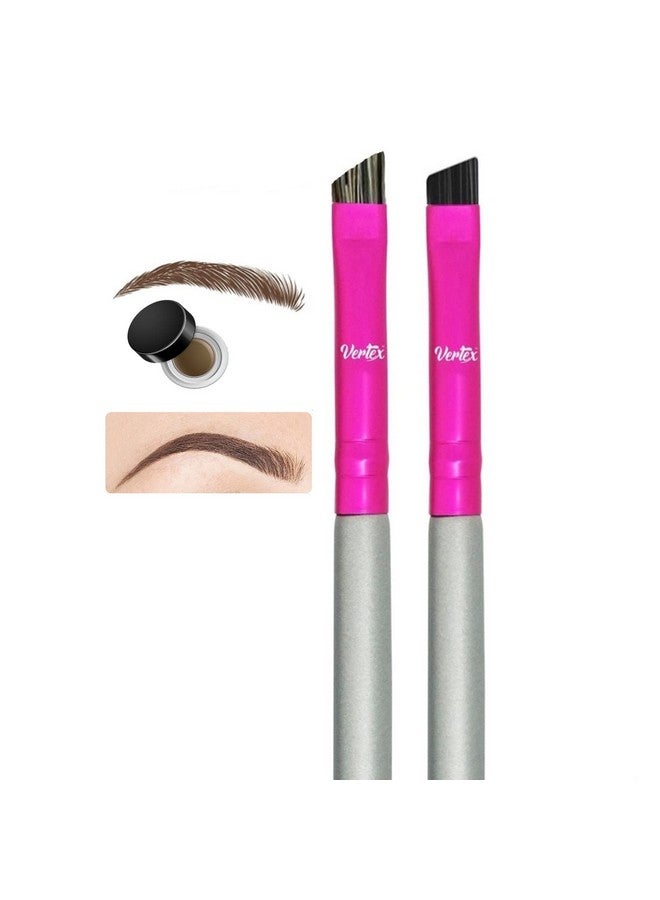 VERTEX مجموعة فرشاة حواجب ثابتة رفيعة 2 قطعة فرشاة كونسيلر وزوايا لتشكيل وإخفاء العيون - Image 1