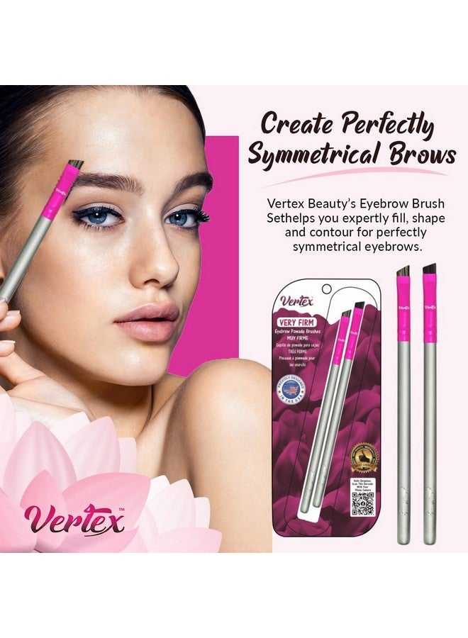 VERTEX مجموعة فرشاة حواجب ثابتة رفيعة 2 قطعة فرشاة كونسيلر وزوايا لتشكيل وإخفاء العيون - Image 3
