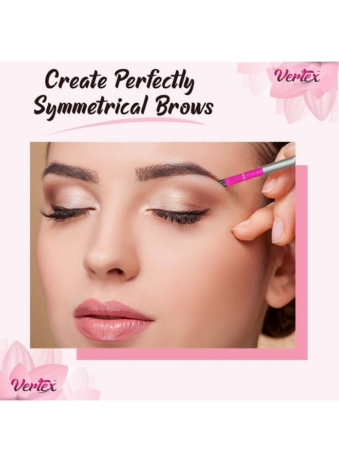 VERTEX مجموعة فرشاة حواجب ثابتة رفيعة 2 قطعة فرشاة كونسيلر وزوايا لتشكيل وإخفاء العيون - Image 5