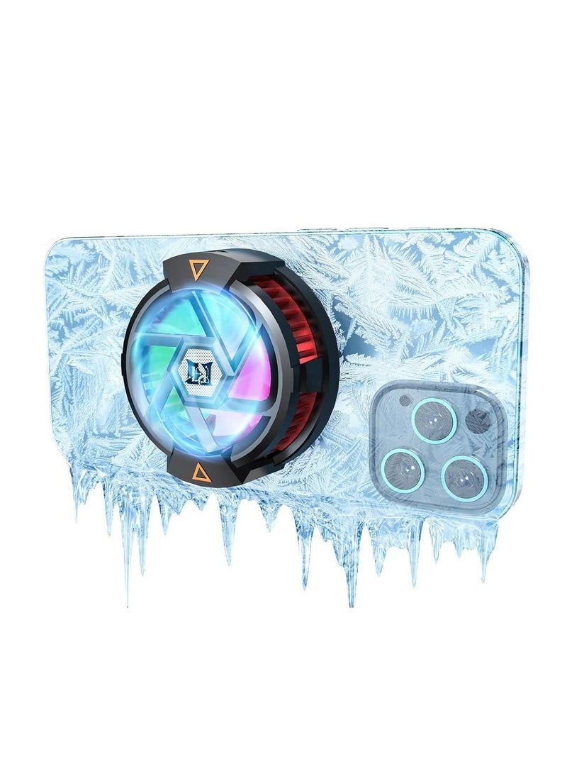 Loquat Phone Cooler Semiconductor Cooling Fan Compatible with Magsafe Portable Noiseless Cooling Game Artifact for PUBG Live Vlog for iOS or Android 4 to 6.7 Inch Phones - Image 1