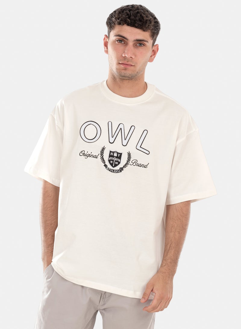 T-shirt 'NY Owl' White