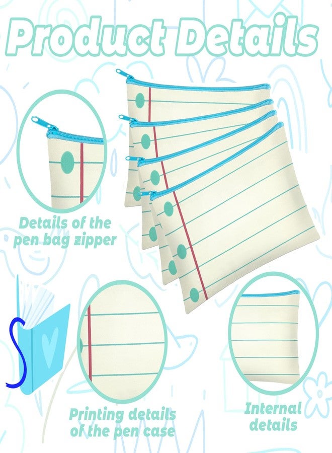 Demonwer 12 Pcs Back to School Gifts Pencil Case Line Drawing Patterns Pencil Pouch 7.1×4.3 Inch Pencil Box Pencil Bag for Classroom Prize Back to School Student Favor Supplies - Image 3