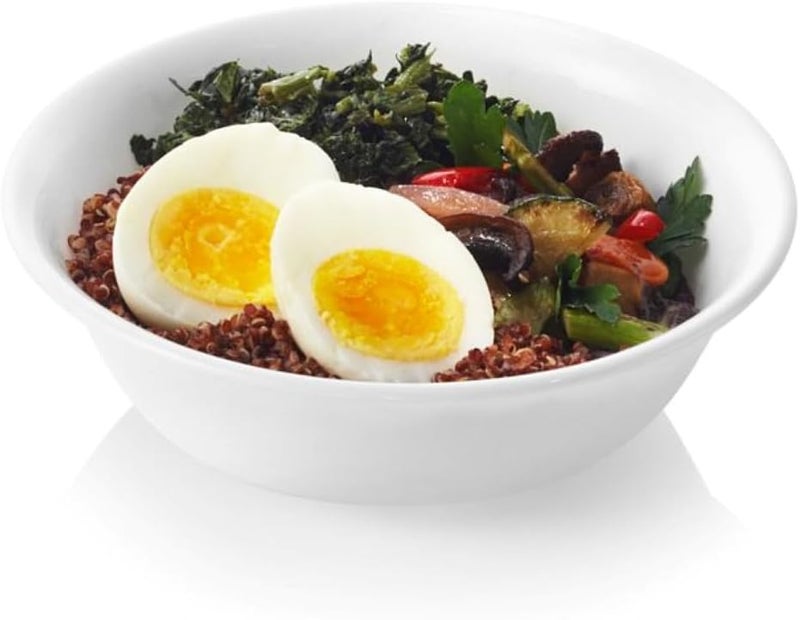 Corelle طقم أطباق شوربة وحبوب من كوريل فيتريل 6 قطع، زجاج ثلاثي الطبقات ومقاوم للتشقق، 18 أونصة، أطباق دائرية خفيفة الوزن، بيضاء شتوية فروسيت - Image 3