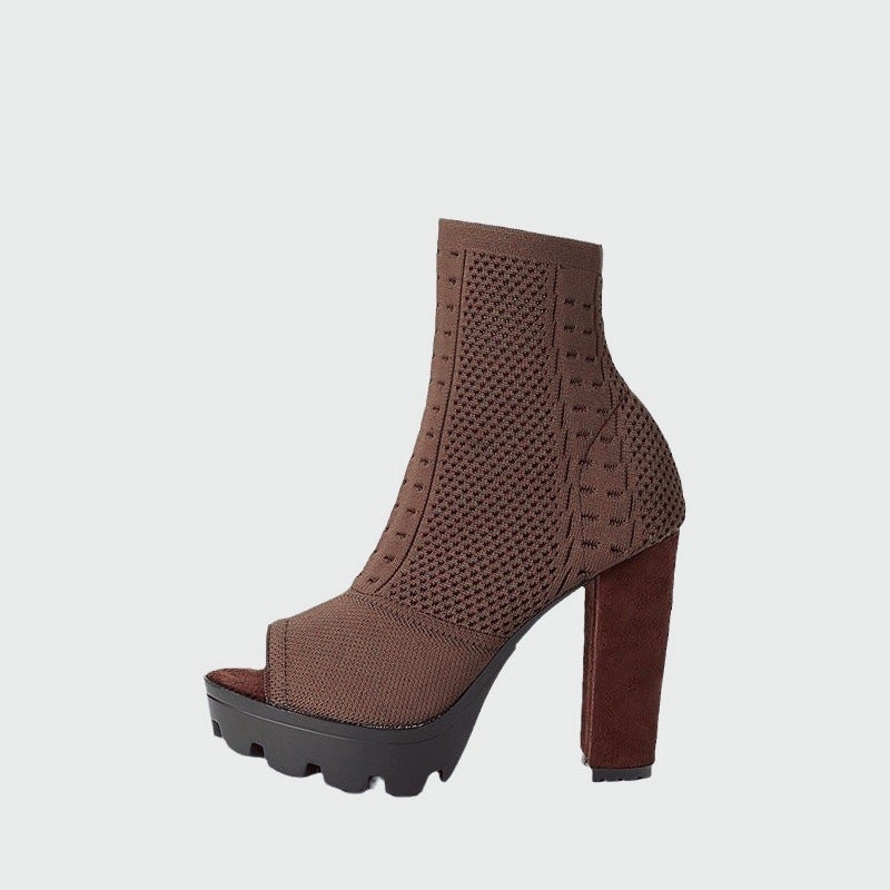 Pinggao Brand, Knitted Fish Mouth High Heel Waterproof Table Large Inventory Supply - Image 2