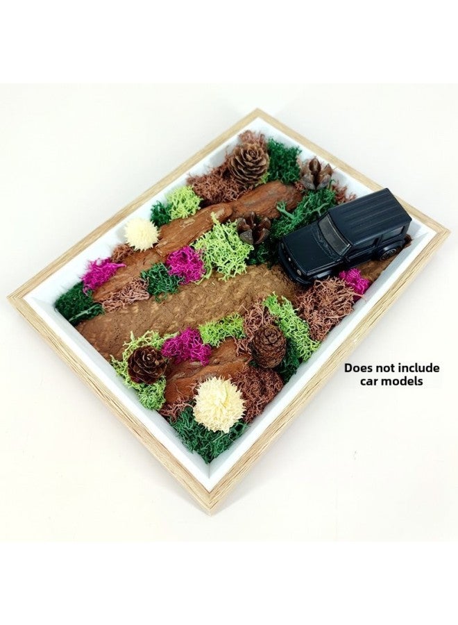 Moss Painting Diy Material Package 4S Car Enterprise Group Building Member Activity Handmade Micro Landscape Photo Frame Eternal Flower Texture Painting-Color:❈ 7inch Photo Frame Wild Canyon Complete Material Pack 7inch Photo Frame + Flower Material Pack + Tool Kit_dry ❈  - Image 1