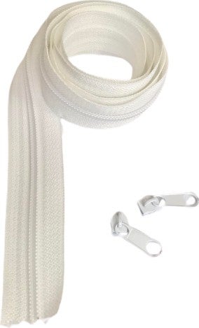 Koza Fermuar Koza Zipper 10 Meters White Zipper +20 Heads 