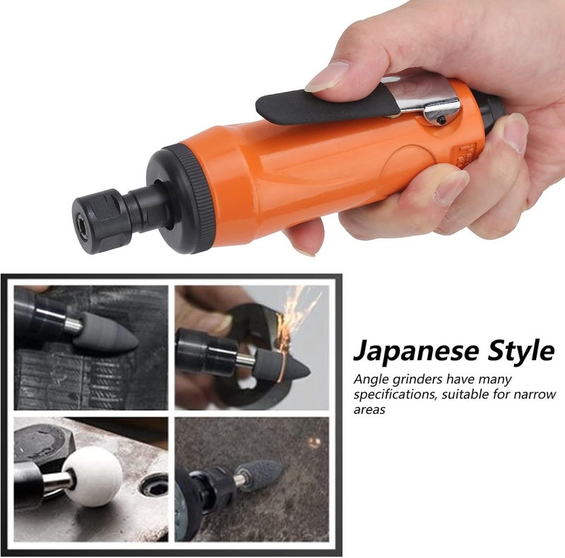 Pneumatic Die Grinder Tool Kit 0.62Mpa KP - 621H | 20000 RPM with 10 Grinding Heads | for Metal/Stone/Handicrafts | Lightweight & Secure Grip (US Style) - Image 4