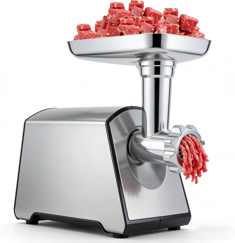 BenRich Electric Meat Mincer Grinder and Sausage Maker, 2800 Watt Powerful Copper Motor Meat Mincer Machine | 2800W Copper Motor Meat Mincer Machine with 3 Cutting Plates, Kibbe Attachment for Home Use - Image 2