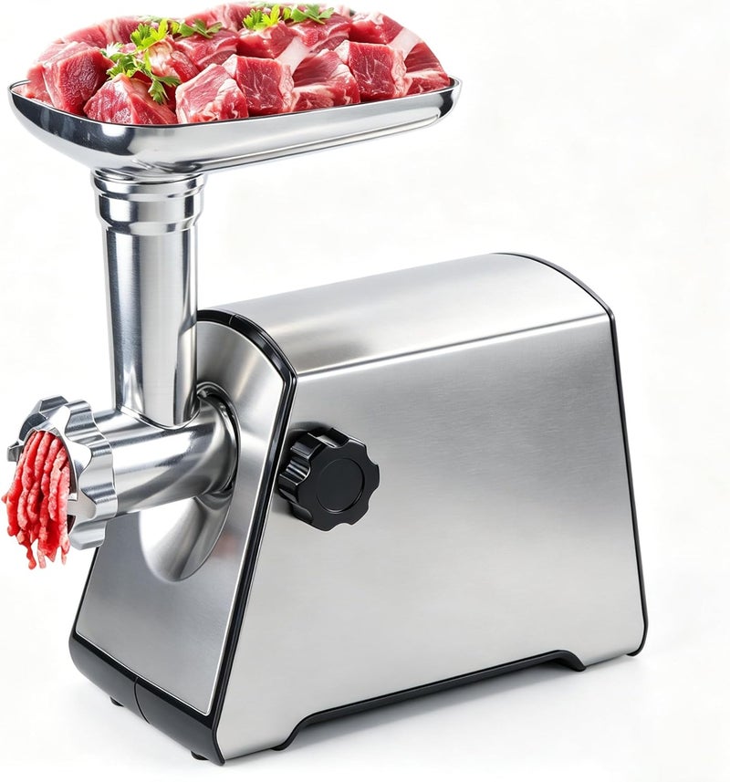BenRich Electric Meat Mincer Grinder and Sausage Maker, 2800 Watt Powerful Copper Motor Meat Mincer Machine | 2800W Copper Motor Meat Mincer Machine with 3 Cutting Plates, Kibbe Attachment for Home Use - Image 1