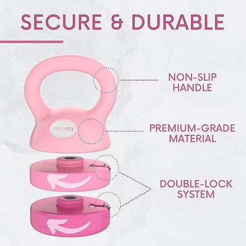 Polyfit Adjustable Kettlebell | 5 lb - 12 lb | Kettlebell Weights Set for Home Gym (PINK) - Image 3