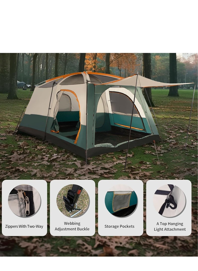 Arabest Family Camping Tent,Outdoors Two Rooms and One Living Room, 5-8 Persons Camp Portable Double-Deck Large Tent,Waterproof/Windproof Instant Tent for Hiking & Travel-Carry Bag(420cmx300cm) - Image 2