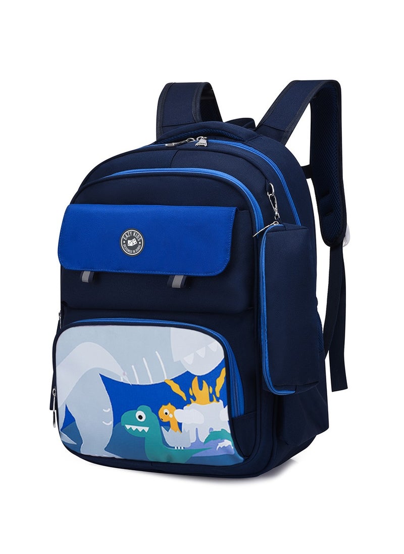 Eazy Kids - Dino School Bag With T Pencil Case-Dark Blue - Image 1