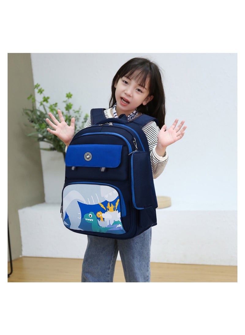 Eazy Kids - Dino School Bag With T Pencil Case-Dark Blue - Image 1
