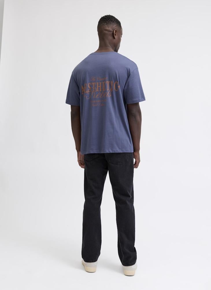 ج ج ريبل تيشيرت بطباعة نصية بقصة عادية وياقة دائرية - Image 2