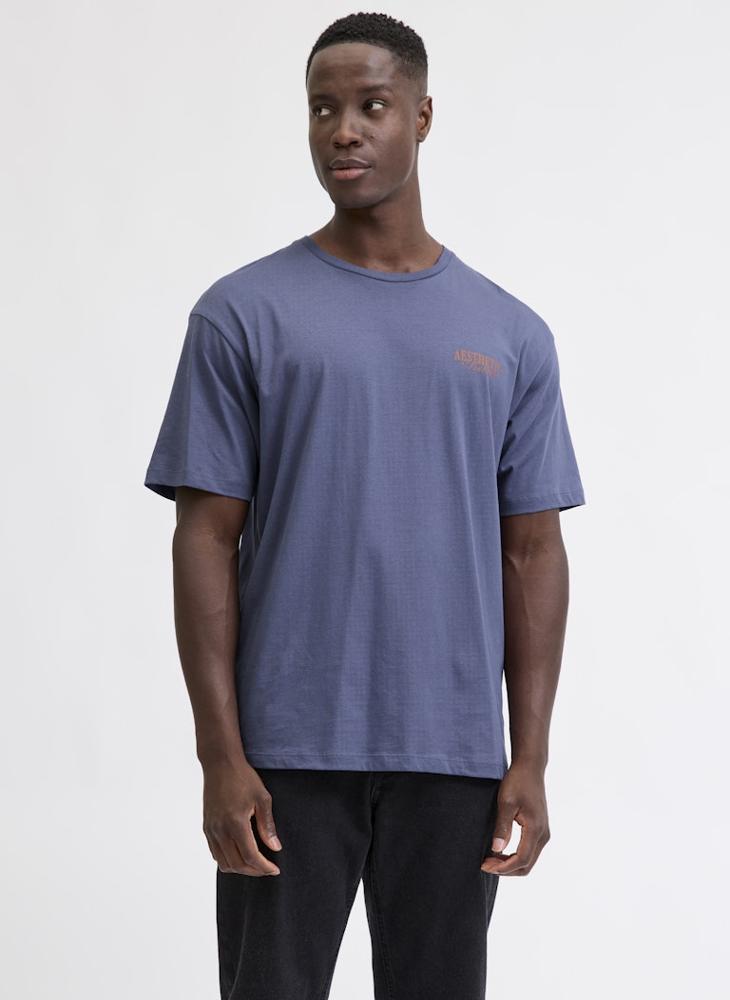 ج ج ريبل تيشيرت بطباعة نصية بقصة عادية وياقة دائرية - Image 1