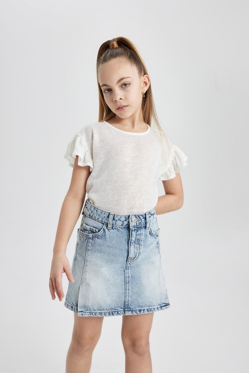 ديفاكتو تيشيرت بناتي مطبوع قصة عادية - Image 3