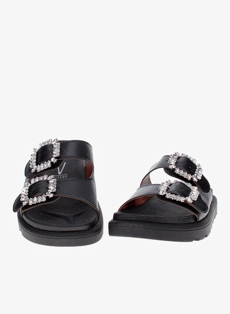 VIZZANO Black Flat Sandals for Women – Stylish Ladies Flat Sandals & Comfortable Flat Slippers for Women | Best Price UAE