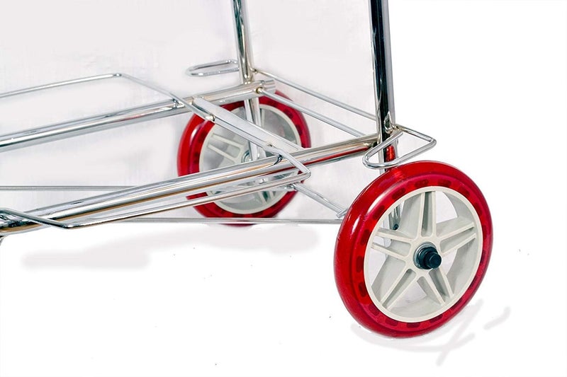 Golida 2 Wheel Steel Foldable Travel Luggage Portable Heavy Duty Handheld Cart Luggage Hand Utility Cart Trolley for Home Office Shopping Grocery Shopping Trolley (Silver) - Image 3