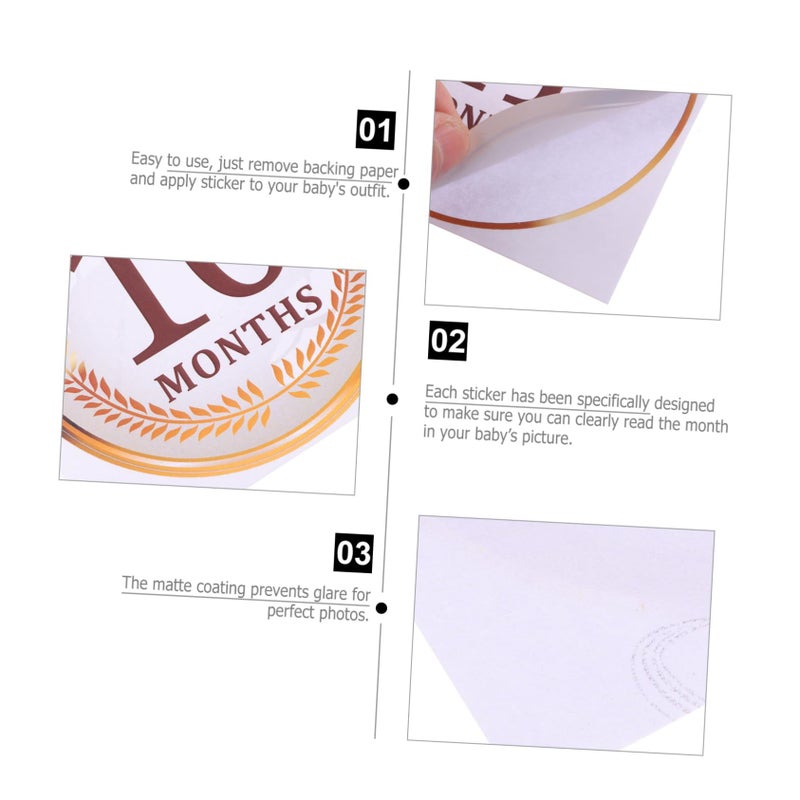 Newborn Month Stickers Milestone Decals for Photo Props Growth Tracking Set - Image 3