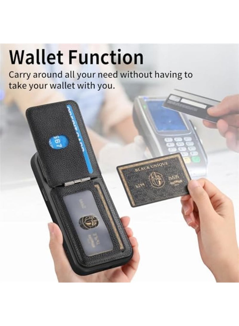 SYOSI Magnetic Wallet Card Holder Compatible with MagSafe for iPhone 16 Pro Max/16 Plus/16 Pro/16, 15 Pro Max/15 Plus/15 Pro/15, 14 Pro Max/14 Plus/14 Pro/14, 13 Pro Max/13 Pro/13 Mini/13, Black - Image 4