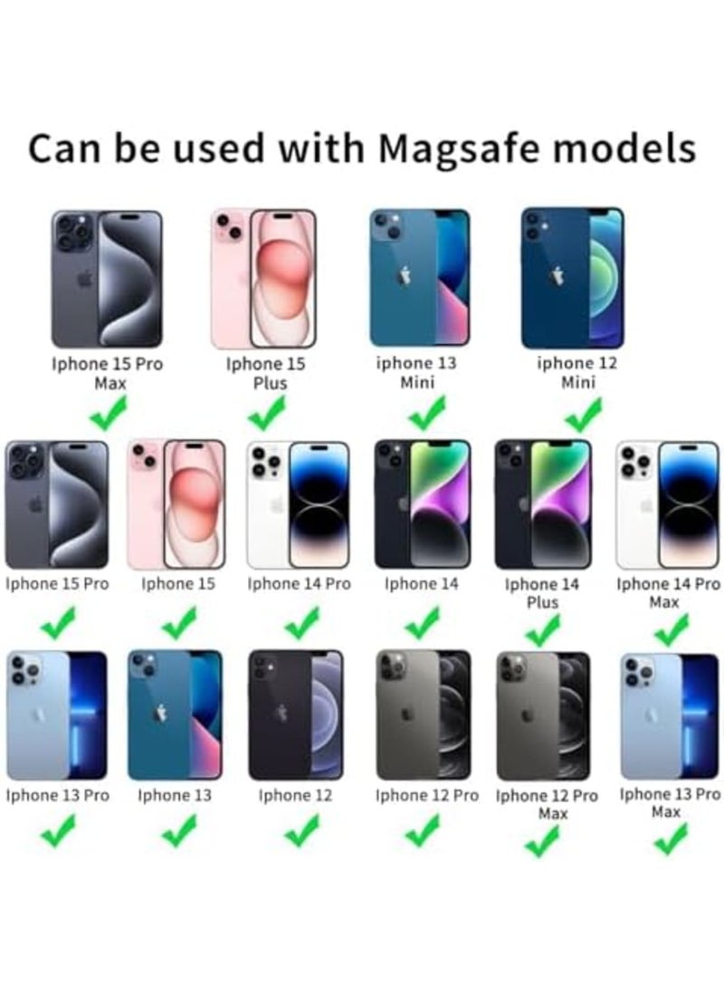 SYOSI Magnetic Wallet Card Holder Compatible with MagSafe for iPhone 16 Pro Max/16 Plus/16 Pro/16, 15 Pro Max/15 Plus/15 Pro/15, 14 Pro Max/14 Plus/14 Pro/14, 13 Pro Max/13 Pro/13 Mini/13, Black - Image 5