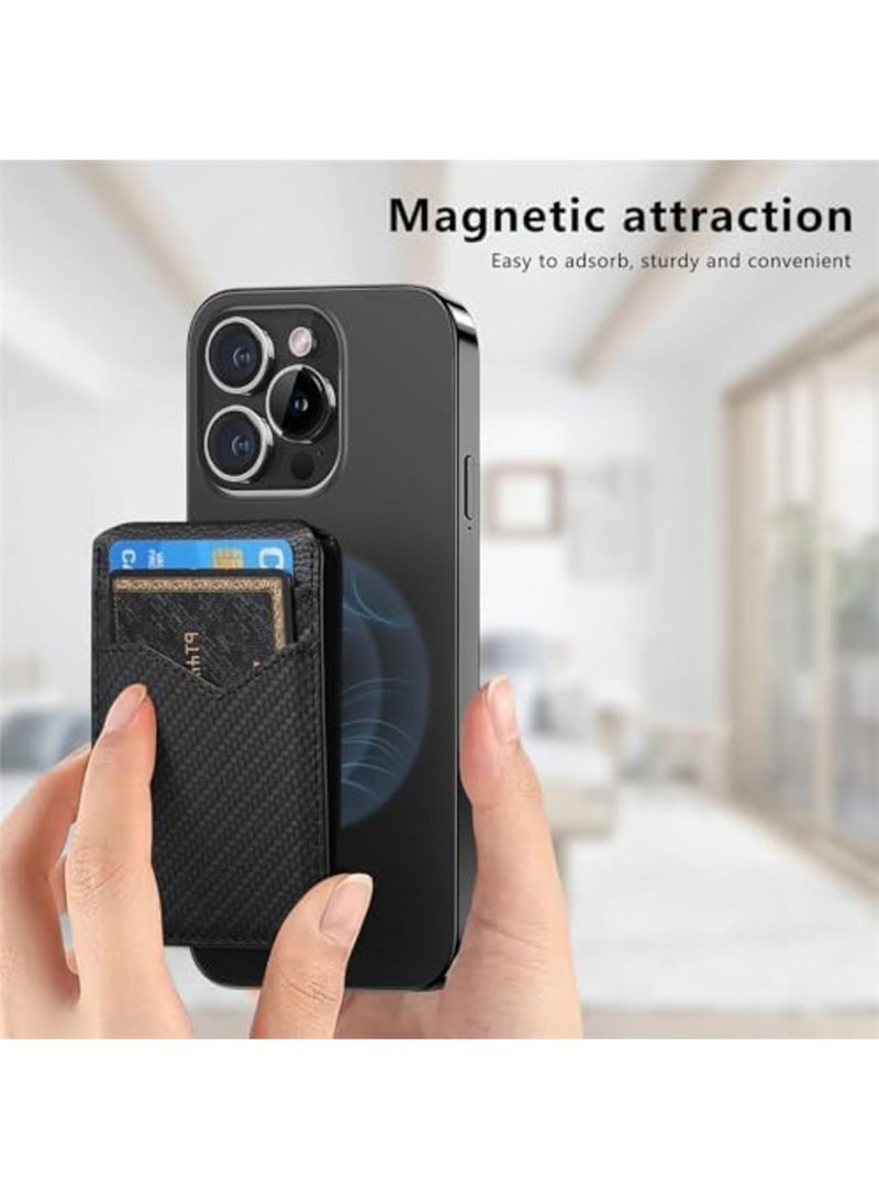 SYOSI Magnetic Wallet Card Holder Compatible with MagSafe for iPhone 16 Pro Max/16 Plus/16 Pro/16, 15 Pro Max/15 Plus/15 Pro/15, 14 Pro Max/14 Plus/14 Pro/14, 13 Pro Max/13 Pro/13 Mini/13, Black - Image 2