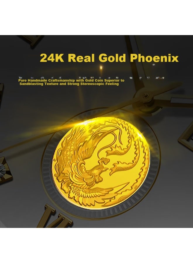 Rosdn (rosdn) Golden Phoenix Nafu 999 Gold Coin Automatic Mechanical Women's Watch, Gift For Wife's Birthday - Image 3